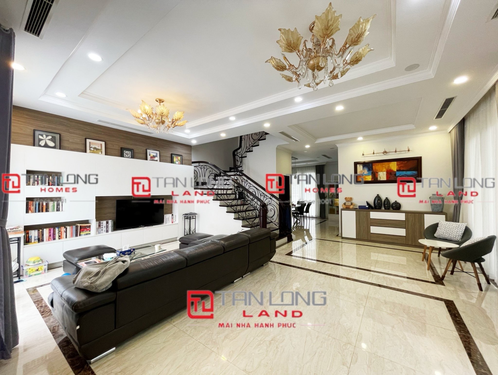 Cho thuê biệt thự Anh Đào Vinhomes Riverside 4 phòng ngủ DT 192m2 full nội thất hiện đại 1