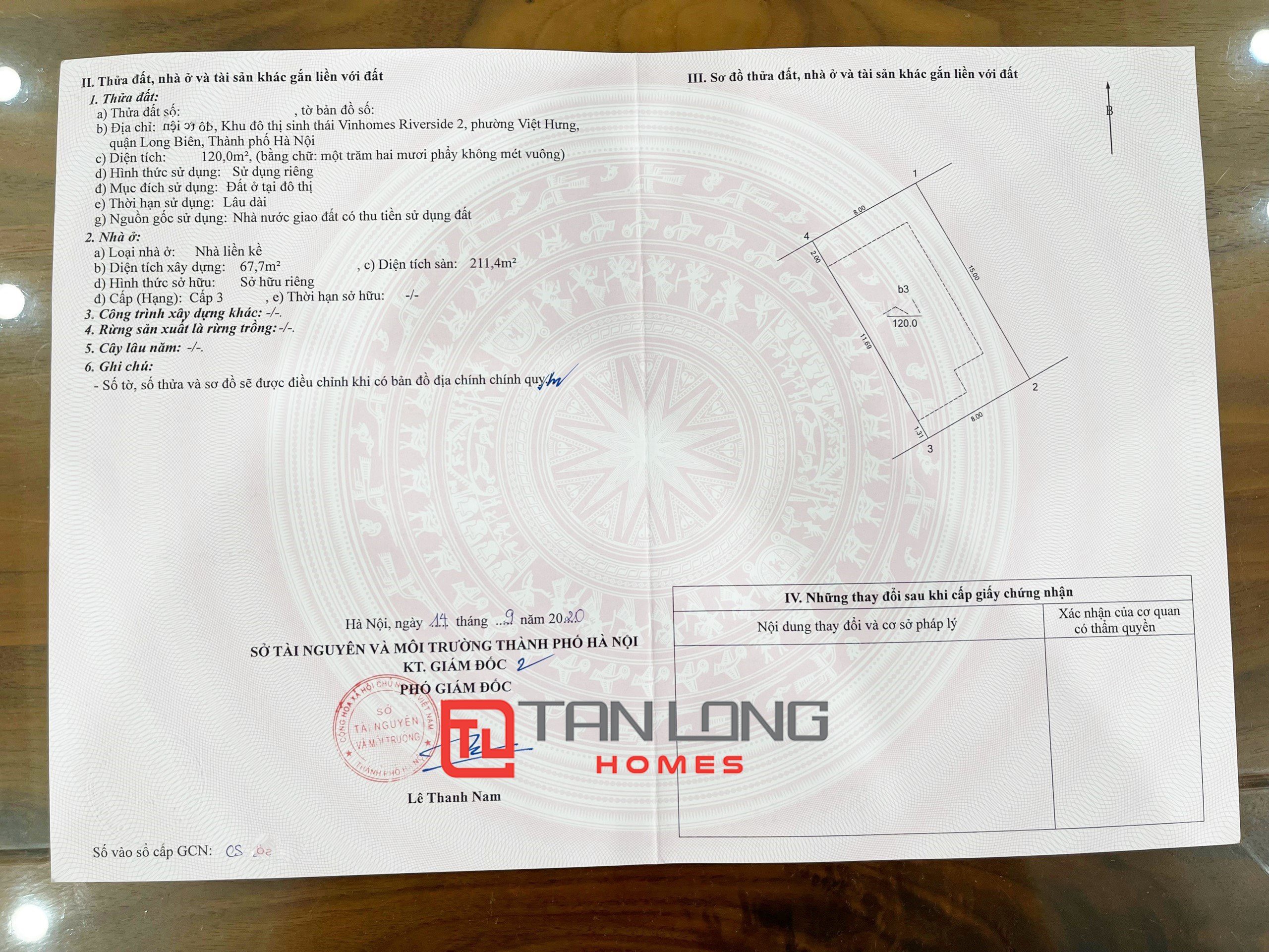Bán Biệt thự Song lập full nội thất đồ gỗ hướng Đông Nam tại Vinhomes The Harmony 15