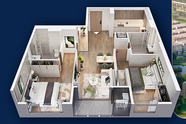 Bán Căn Hộ 2PN Tòa Masteri Grand Evenue ( S2 - The Sunset) Vinhomes Cổ Loa