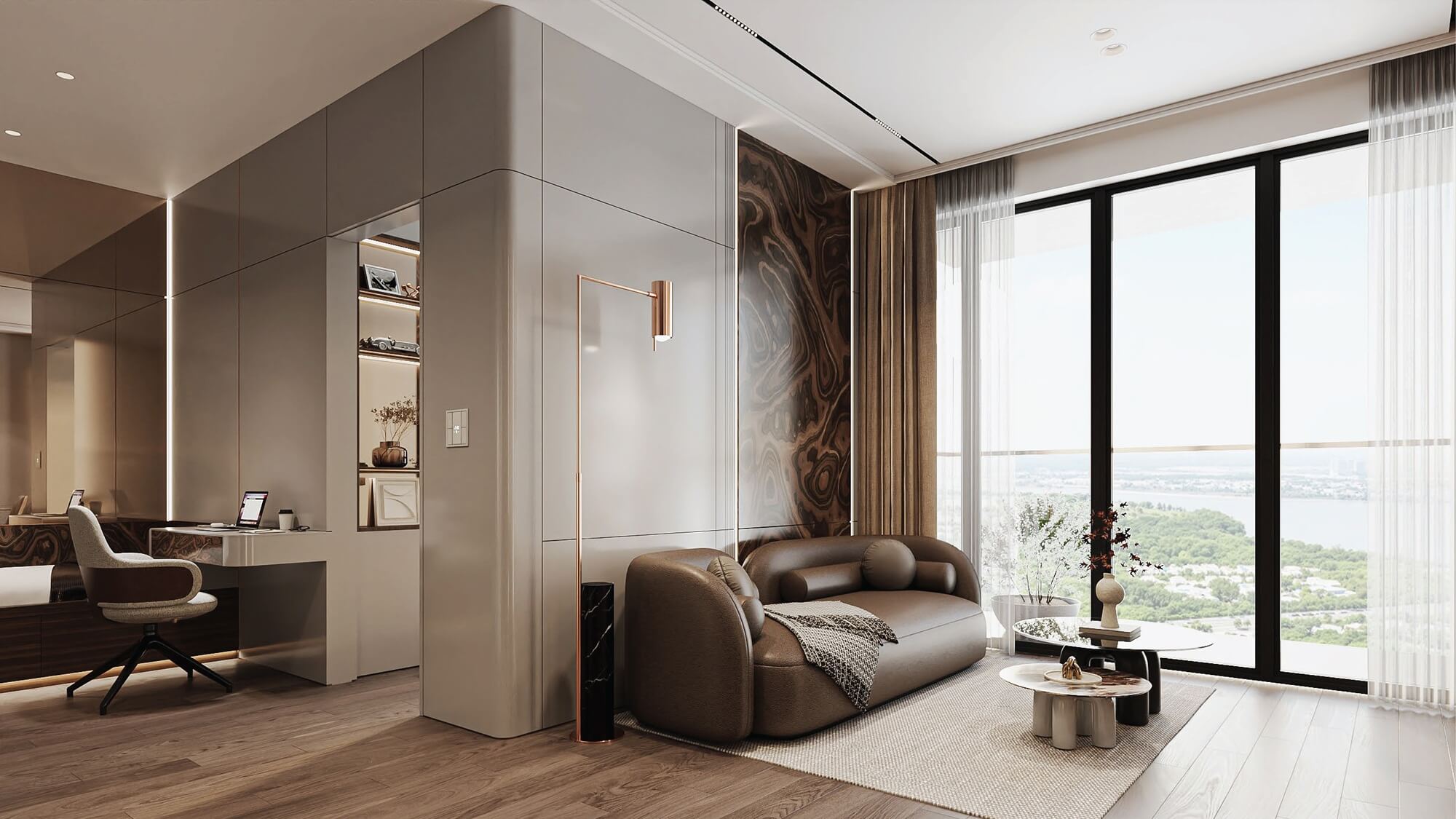 Bán căn hộ 2 phòng ngủ ban công Tây Bắc hoàn thiện cao cấp Maison Privee view sân Golf Ciputra
