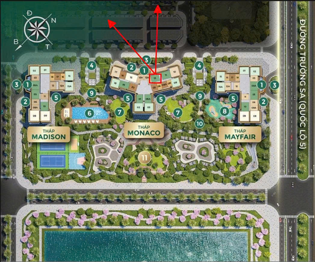 Bán căn hộ 2 phòng ngủ tòa M2 diện tích 66.5m2 ban công Đông Nam view cầu Tứ Liên MIK The Cosmopolitan Vin Cổ Loa