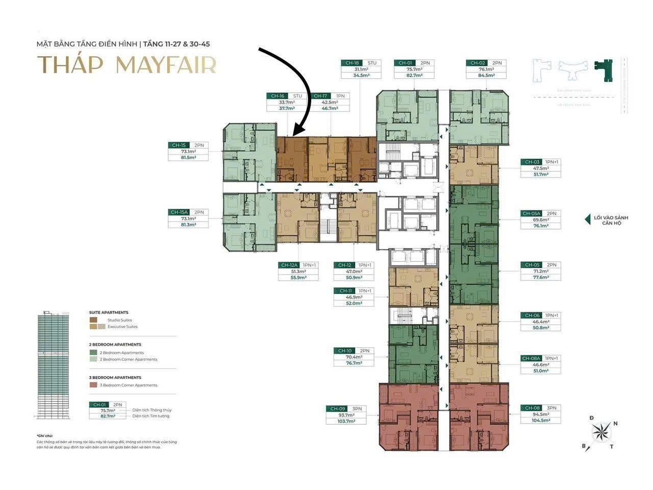 Bán căn Studio 1PN/1WC tòa M1 ban công Tây Bắc - DT: 33.7m2 view biệt thự MIK The Cosmopolitan Vin Cổ Loa