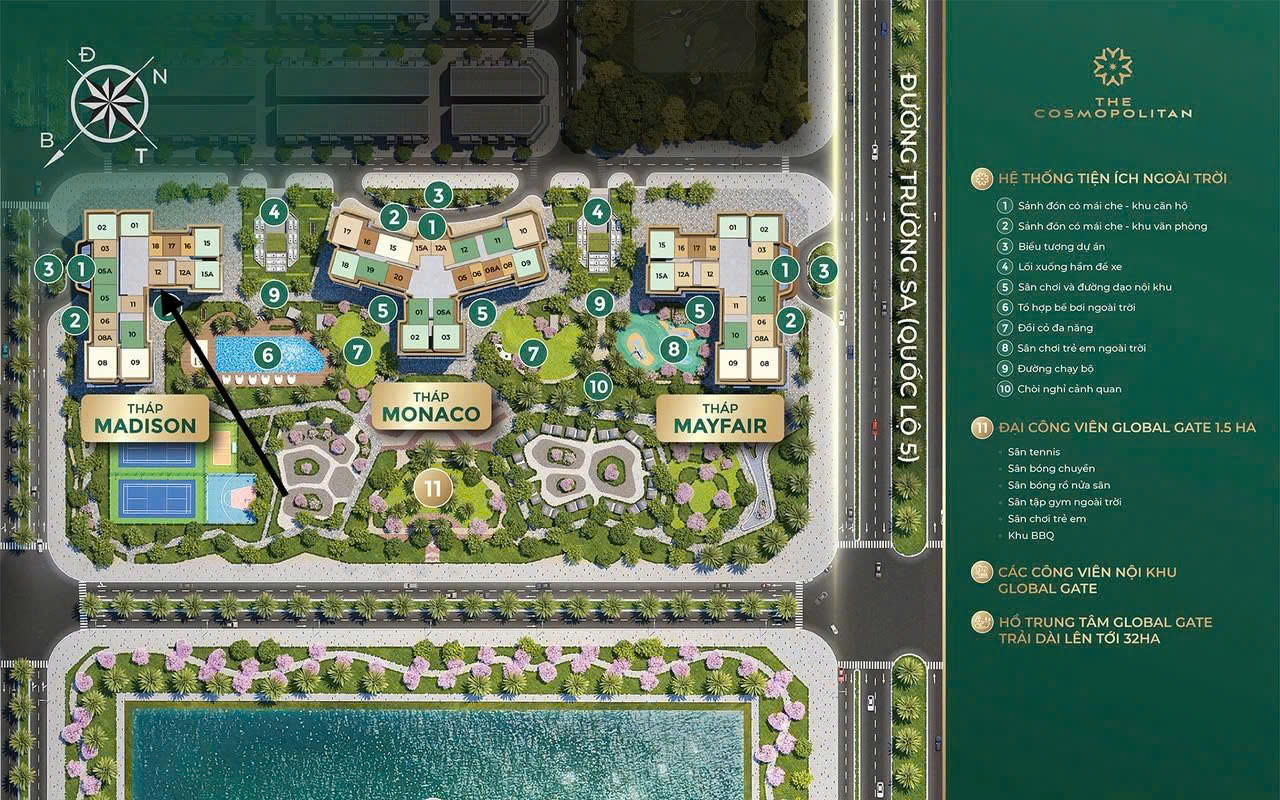 Bán căn Studio tòa M3 diện tích 51.3m2 ban công Tây Bắc - Đông Nam view nội khu MIK The Cosmopolitan Vinhomes Cổ Loa