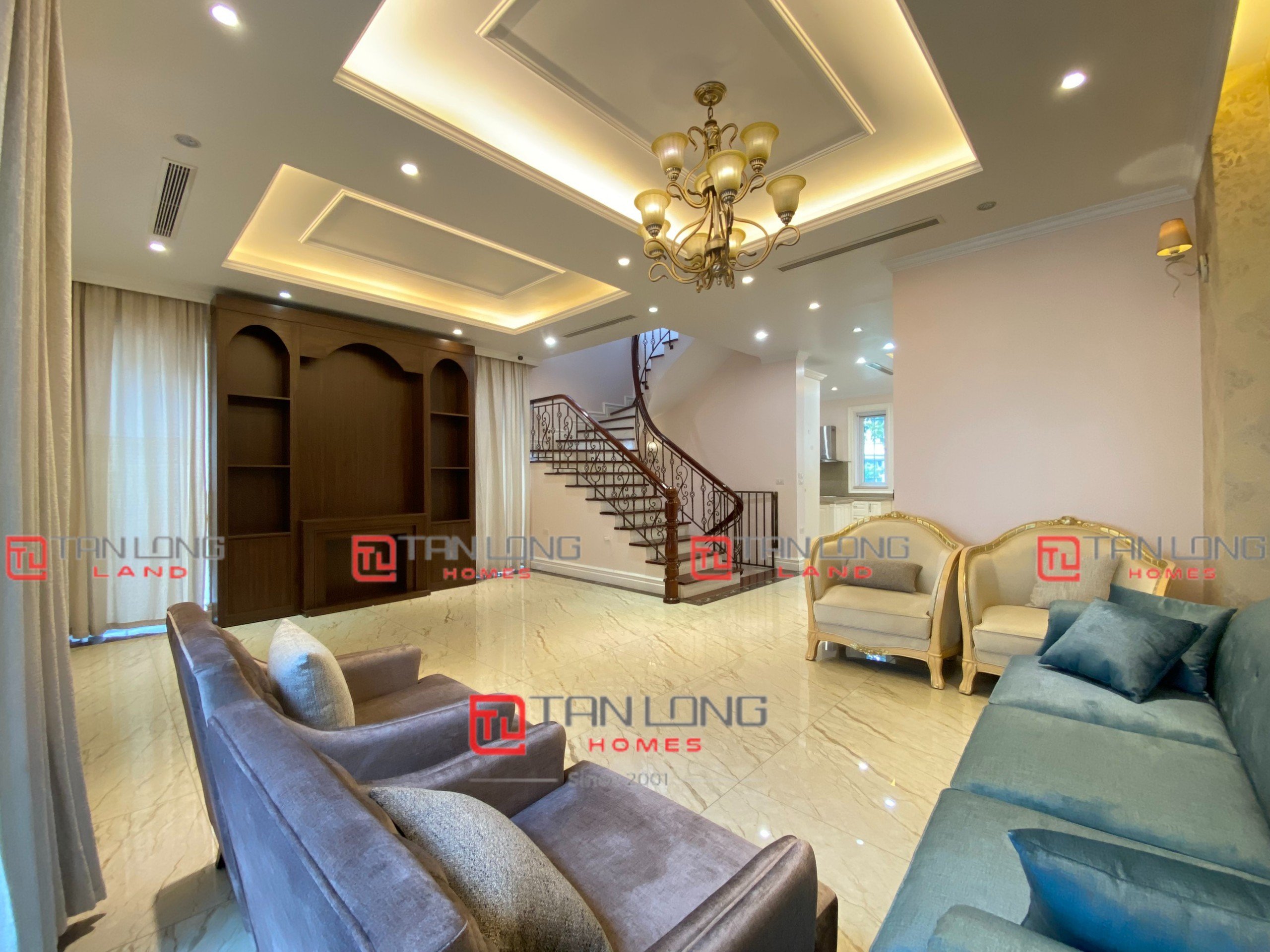 Cho thuê biệt thự song lập 225m2 full đồ gần trường BIS tại Vinhomes Riverside