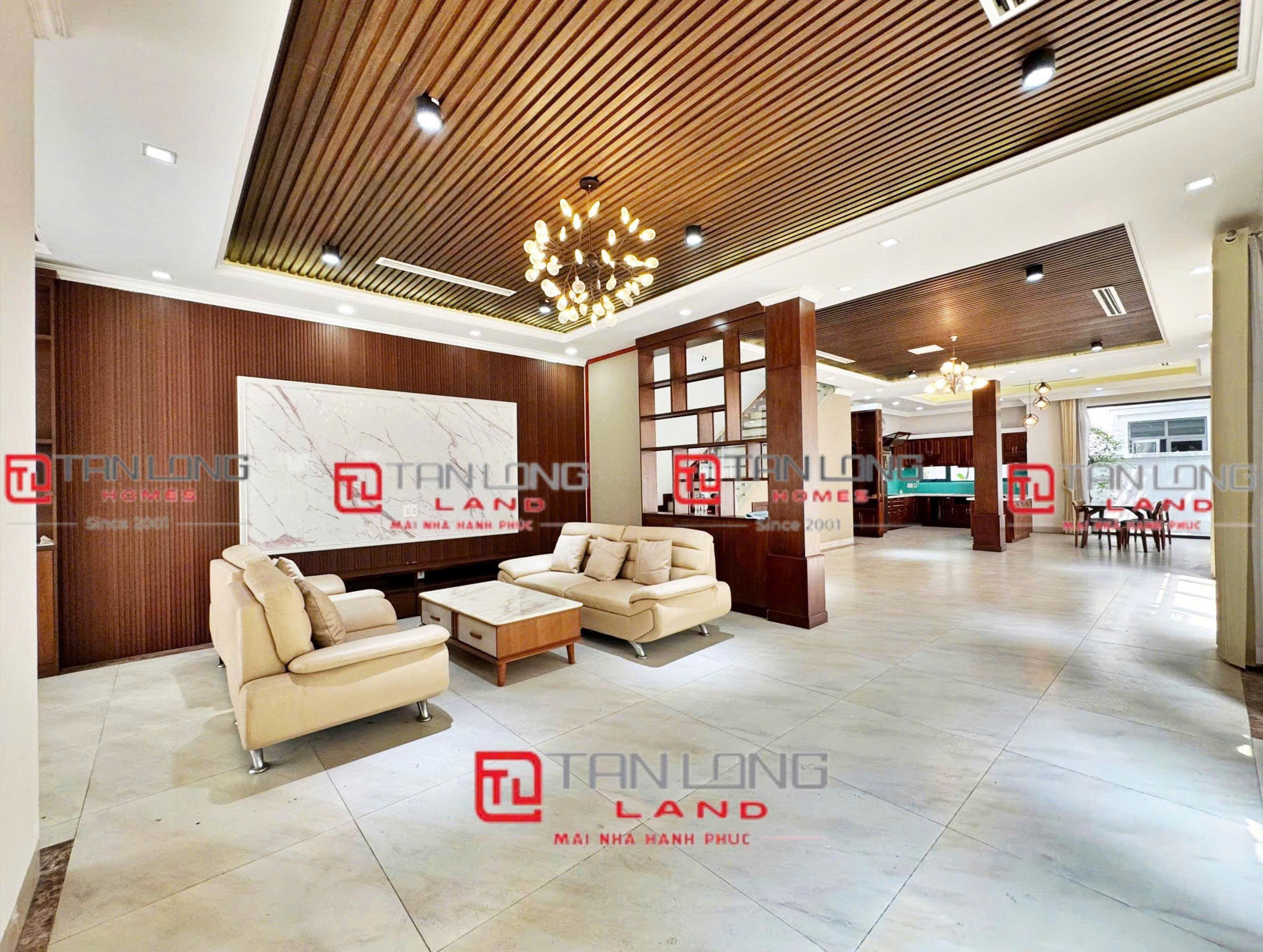 Cho thuê biệt thự song lập - DT: 212m2 - xây 3 tầng 1 tum Vinhomes The Harmony full nội thất cao cấp