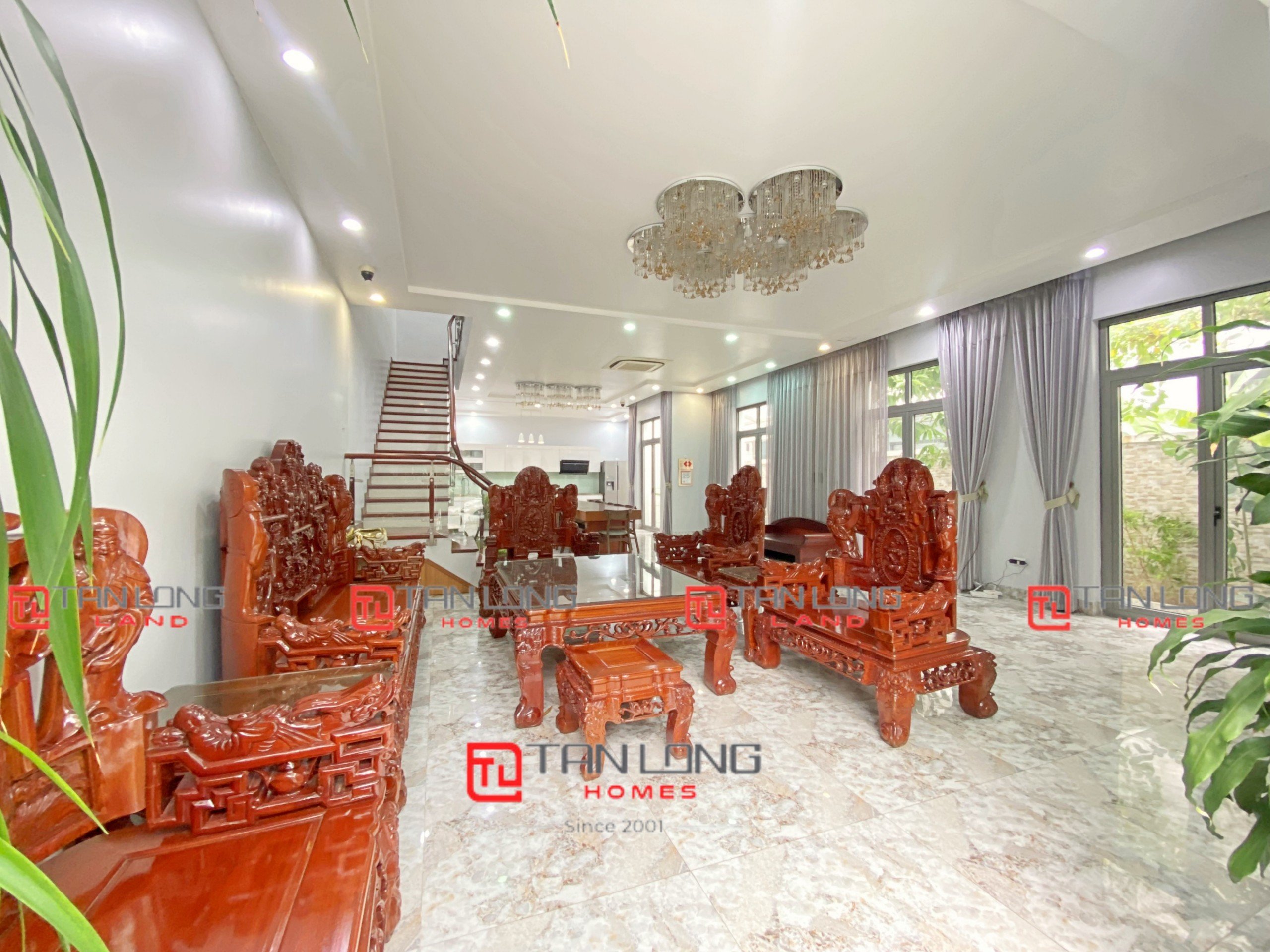 Cho thuê biệt thự tứ lập 180m2 full đồ đẹp tiểu khu Hướng Dương The Harmony