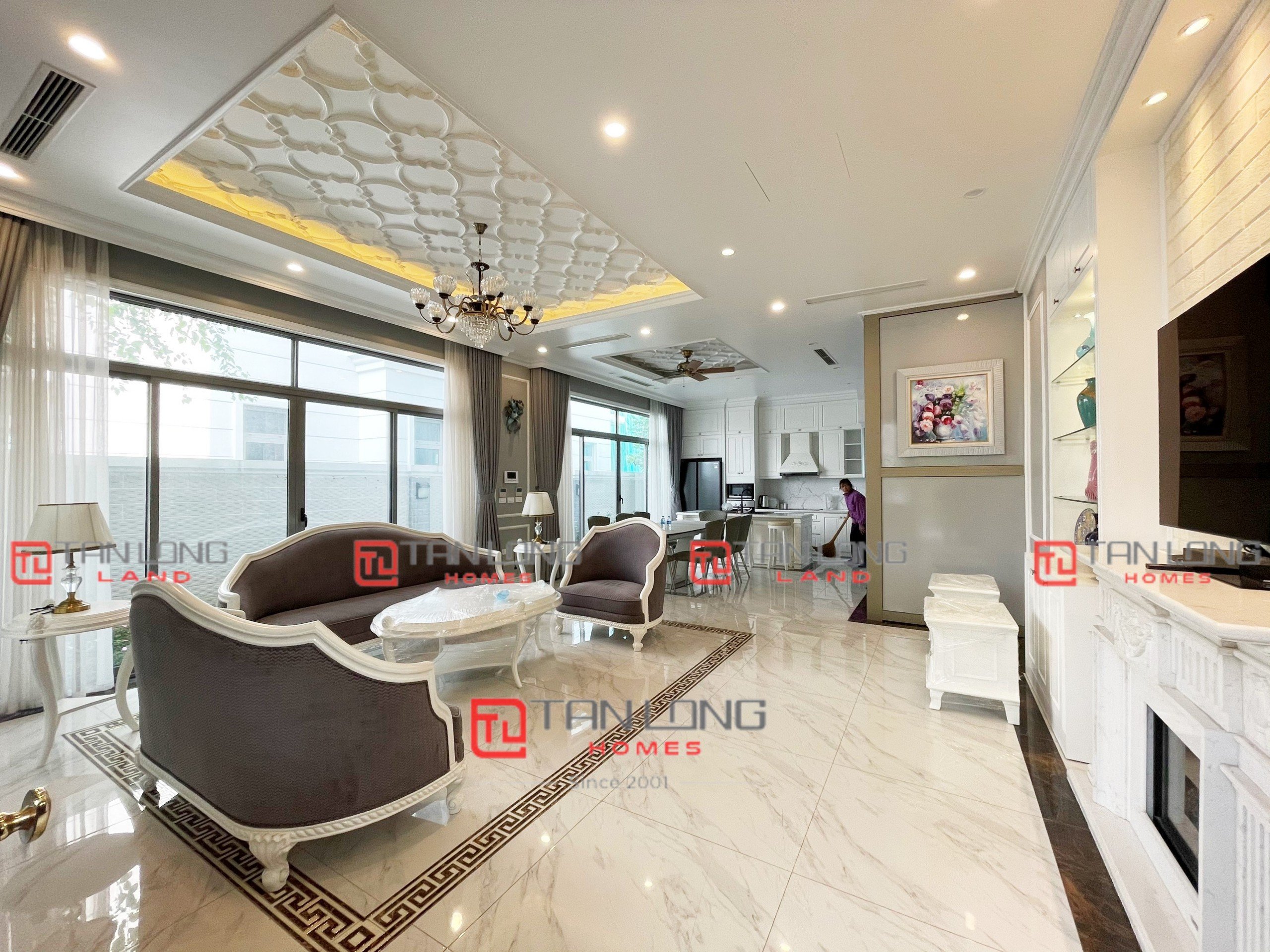 Cho thuê song lập Nguyệt Quế The Harmony: 3PN/120m2 full đồ, gần hồ điều hòa